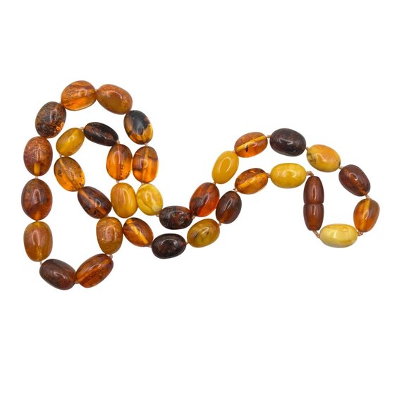 Vintage Baltic Amber Necklace 41.7g  Butterscotch Honey Cognac Barrel Clasp  24" - Picture 2 of 15